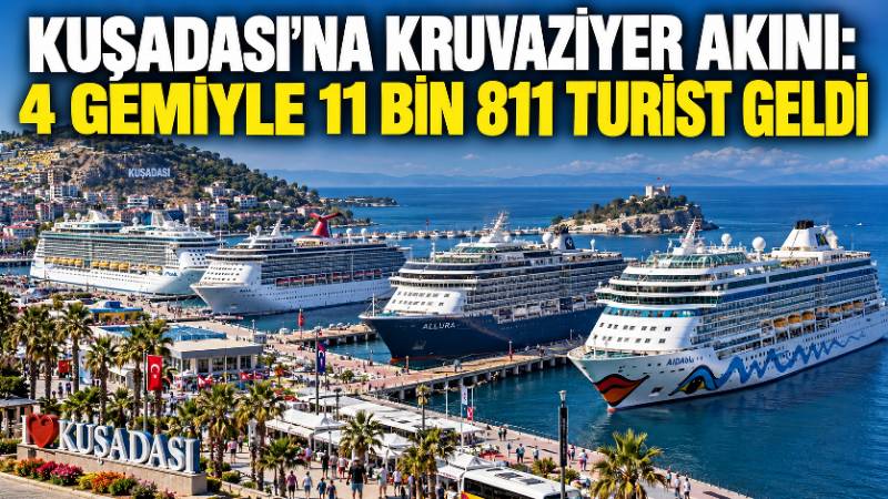 Kuşadası’na kruvaziyer akını: 4 gemiyle 11 bin 811 turist geldi Aydın’ın turizm merkezi Kuşadası, kruvaziyer turizminde hareketli günlerinden birini yaşadı.