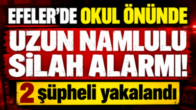 Aydın’ın Efeler ilçesinde Fatih Mahallesi’nde bulunan bir okulun önünde uzun