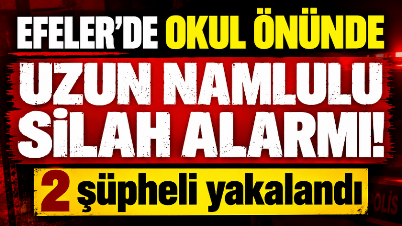 Aydın’ın Efeler ilçesinde Fatih Mahallesi’nde bulunan bir okulun önünde uzun