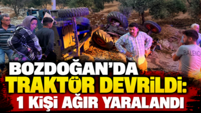 Aydın’ın Bozdoğan ilçesinde patika yoldan ilerleyen traktörün devrilmesi sonucu meydana