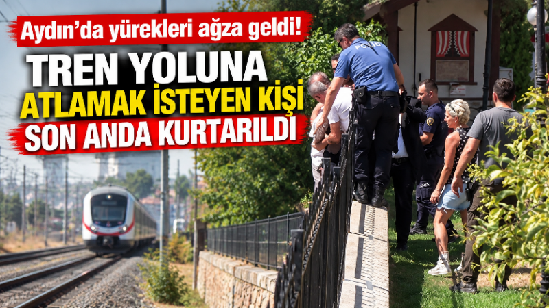 Aydın’ın Efeler ilçesinde demir korkuluklara çıkan 48 yaşındaki bir kişi,