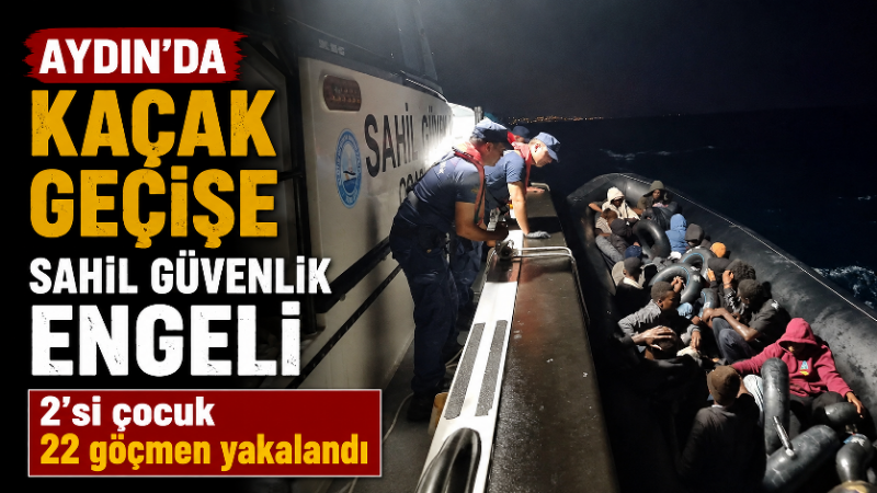Aydın’ın Didim ilçesi açıklarında Sahil Güvenlik ekiplerinin düzenlediği operasyonda, lastik