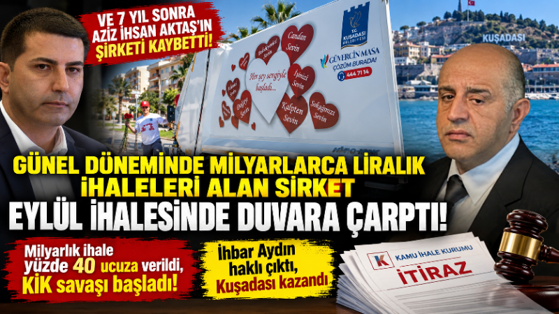 Ve 7 yıl sonra Aziz İhsan Aktaş’ın şirketi kaybetti! Milyarlık ihale yüzde 40 ucuza verildi, KİK savaşı başladı! Kuşadası Belediyesi’nde yıllardır tartışmaların odağında bulunan araç ve iş makinesi