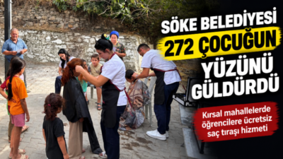 Söke Belediyesi, yeni eğitim-öğretim yılı öncesinde kırsal mahallelerde yaşayan çocuklara