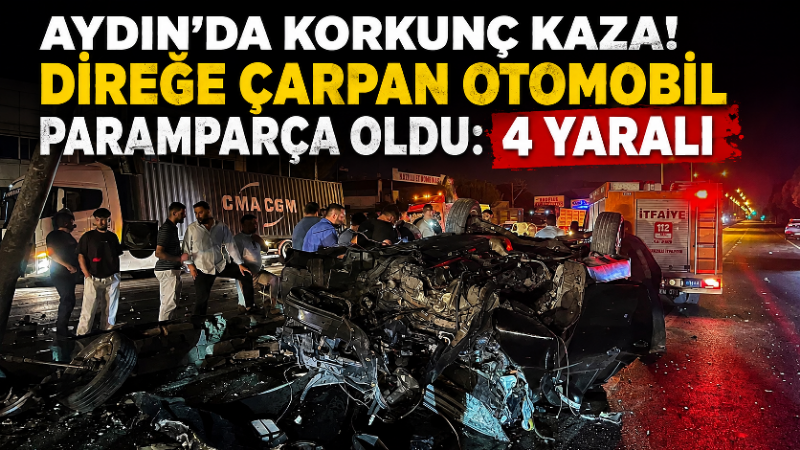 Aydın’ın Nazilli ilçesinde motosiklete çarpmamak için manevra yaptığı belirtilen otomobil,