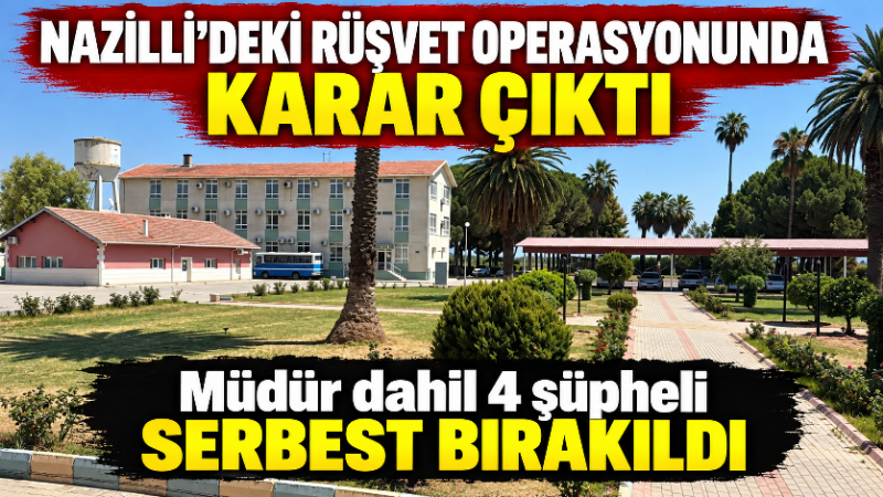 Nazilli’deki rüşvet operasyonunda karar çıktı: Müdür dahil 4 şüpheli serbest bırakıldı Nazilli Pamuk Araştırma Enstitüsü’ne yönelik rüşvet ve yolsuzluk iddiaları kapsamında