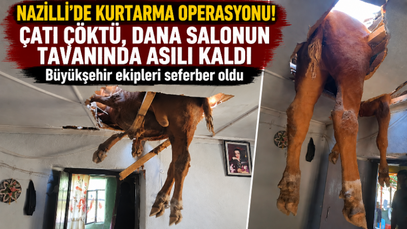 Aydın’ın Nazilli ilçesine bağlı Kırcaklı Mahallesi’nde bir evin çatısının çökmesi