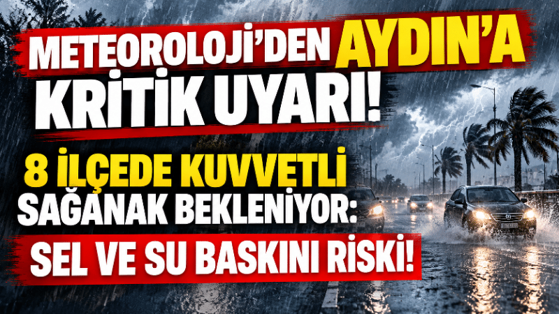 Meteoroloji 2. Bölge Müdürlüğü, Aydın’ın 8 ilçesi için kuvvetli sağanak
