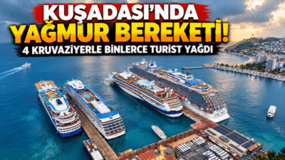 Aydın’ın turizm merkezi Kuşadası, kruvaziyer turizminde hareketli bir gün daha