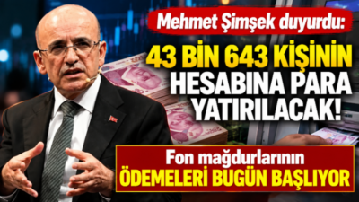 Mehmet Şimşek’ten fon açıklaması: 43 bin kişiye bugün ödenecek.. Fon soruşturması kapsamında tasfiye sürecine alınan yatırım fonlarında beklenen ödeme
