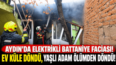 Aydın’ın Nazilli ilçesinde elektrikli battaniyeden kaynaklandığı belirtilen yangın, tek katlı