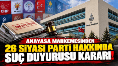 Anayasa Mahkemesi, aralarında Anahtar Parti’nin de bulunduğu 26 siyasi partinin