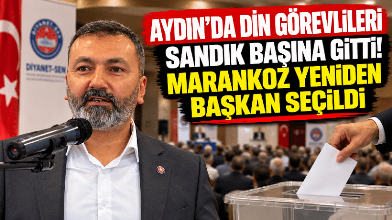 Aydın’da din görevlileri sandığa gitti: Marankoz güven tazeledi Diyanet-Sen Aydın Şubesi’nin 6. Olağan Genel Kurulu yoğun katılımla gerçekleştirildi.