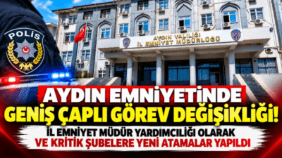 Aydın İl Emniyet Müdürlüğü bünyesinde gerçekleştirilen yeni görevlendirmelerle çok sayıda
