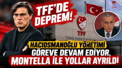 TFF’de deprem: Hacıosmanoğlu göreve devam ediyor, Montella ile yollar ayrıldı Türkiye Futbol Federasyonu’nda (TFF) gerçekleştirilen kritik yönetim kurulu toplantısının ardından